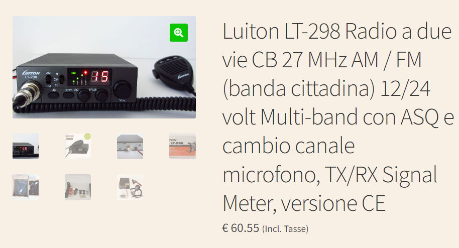 Luiton LT-298 Radio a due vie CB-27 MHz AM/FM