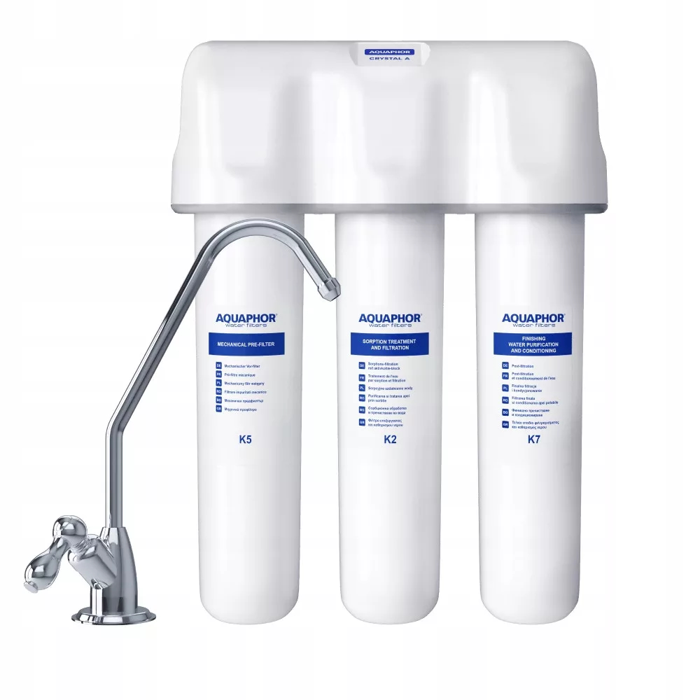 Aquaphor Crystal A - Under Sink Drinking Water Filter for Your Home (New Version 2024)