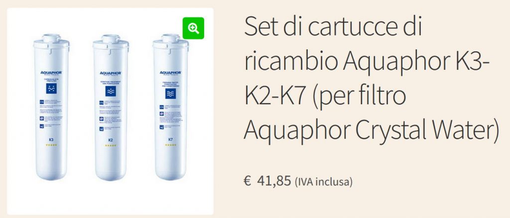 Set di cartucce di ricambio Aquaphor K3-K2-K7 (per filtro Aquaphor Crystal Water)