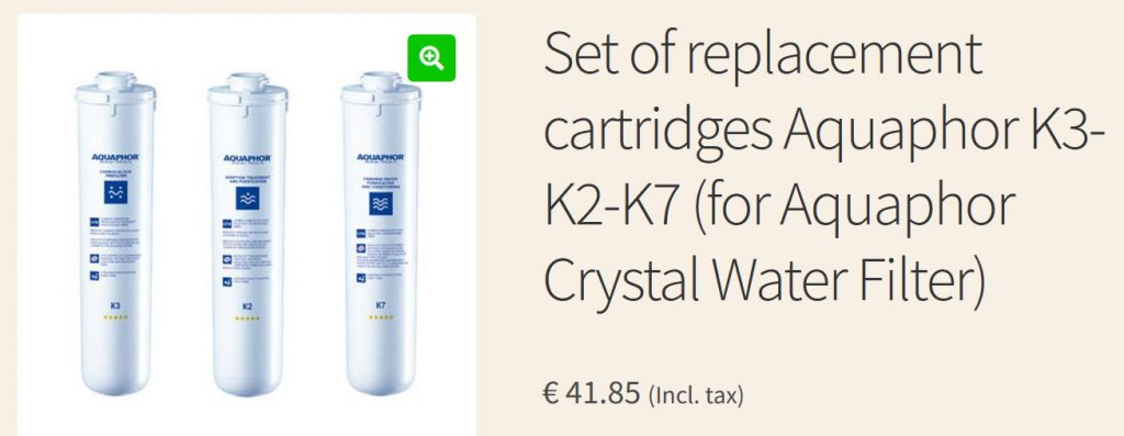 Set of replacement cartridges Aquaphor K3-K2-K7 (for Aquaphor Crystal Water Filter)